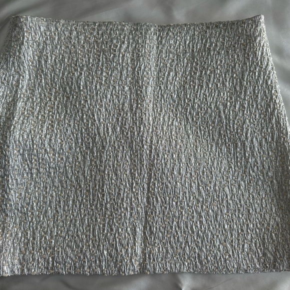 Alice and Olivia Stylish Whitish Silver Textured Women's Skirt - Picture 3 of 7